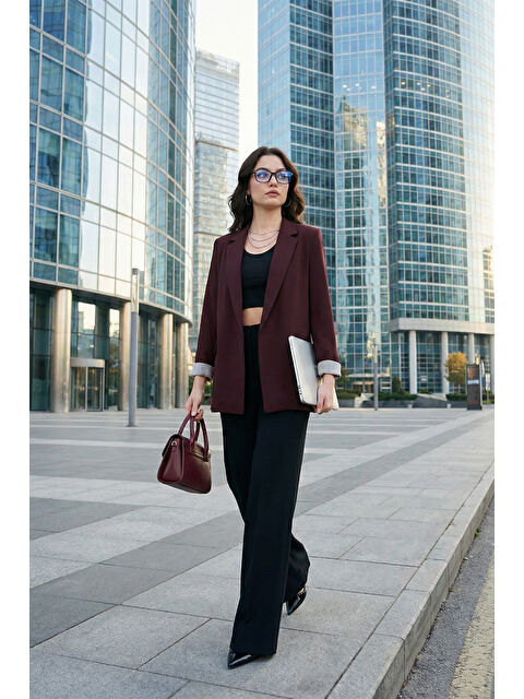 Lela Regular Fit Kruvaze Yaka Desenli Astarlı Kadın Ceket 6927624 - S000510308-20036