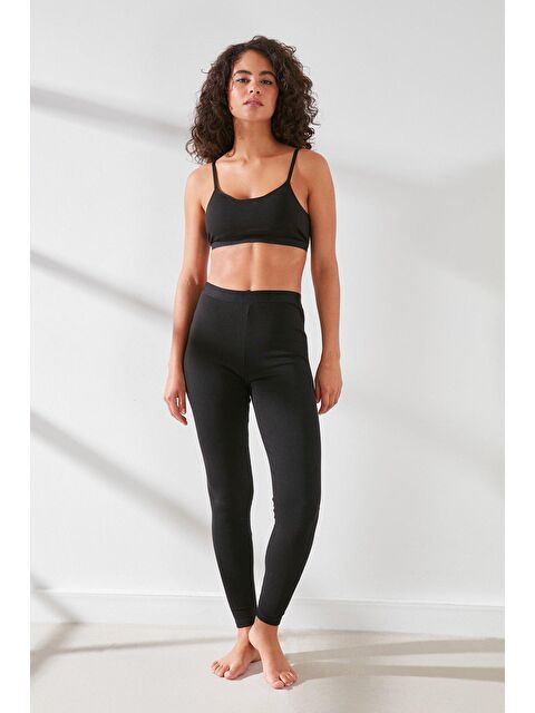 C&City C11434 Kadın Modal Pamuk Termal Tayt Siyah - S000222345-19351