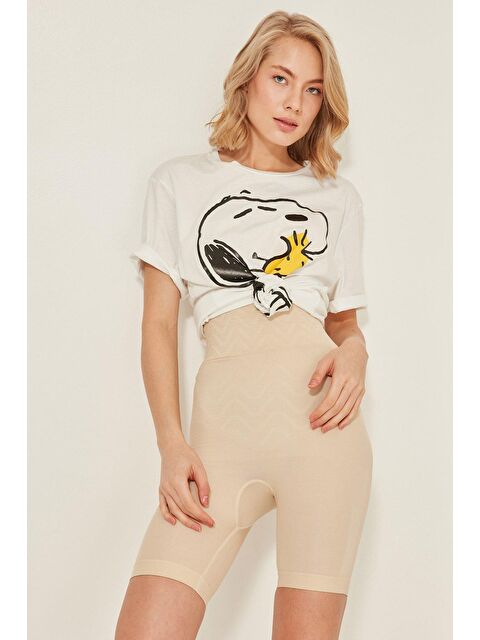 C&City C12074 Double Yüksek Bel Paçalı Korse Ten - S000222338-26407