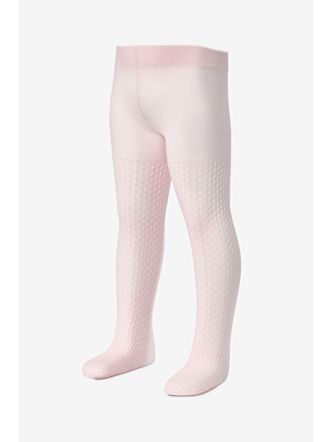 Le Mabelle Pembe Gofre Desen Kız Çocuk Külotlu Çorap