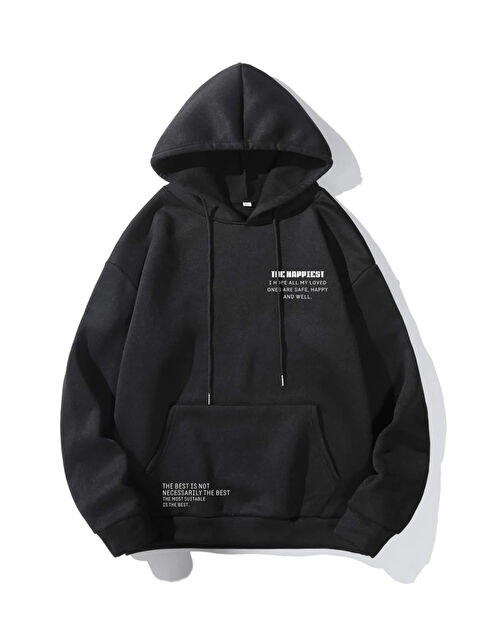 uyguntarz The Happiest Baskılı Oversize Sweatshirt - S000265610-19351