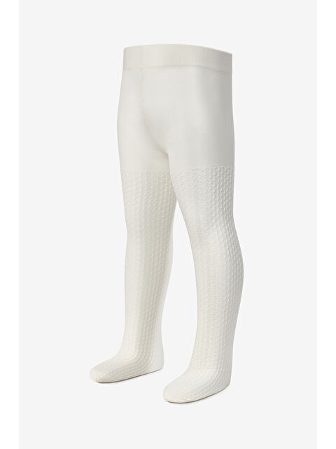 Le Mabelle Ekru Gofre Desen Kız Çocuk Külotlu Çorap