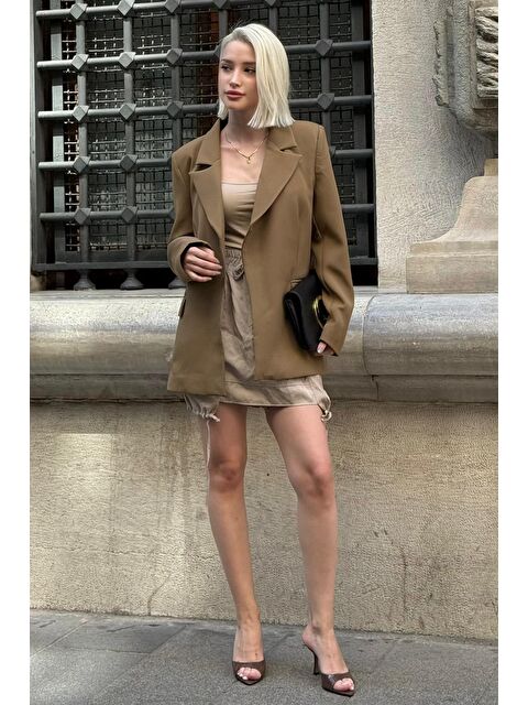 Madmext Haki Astarlı Kadın Blazer Ceket Mg2508 - S000436190-18547