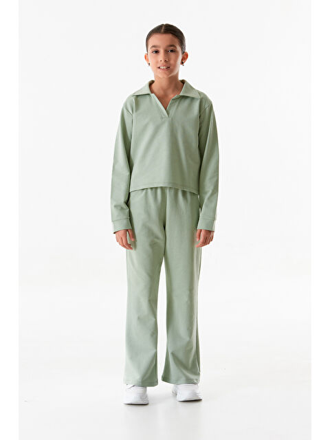 Fullamoda Basic Polo Yaka Beli Lastikli Kız Çocuk Takım - S000280038-20054