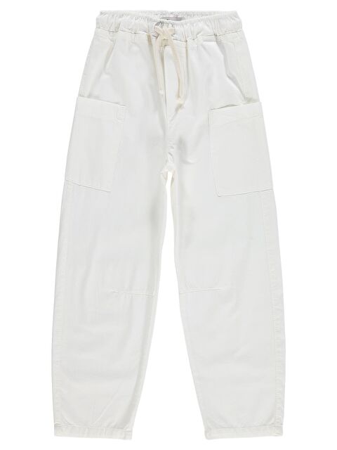 Civil Girls Büyük Cepli 10-13 Yaş Pantolon - Kırık Beyaz