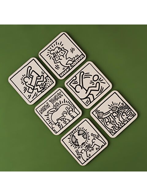 Bella Maison Keith Haring 6'lı Bardak Altlığı Siyah - S000177158-19351