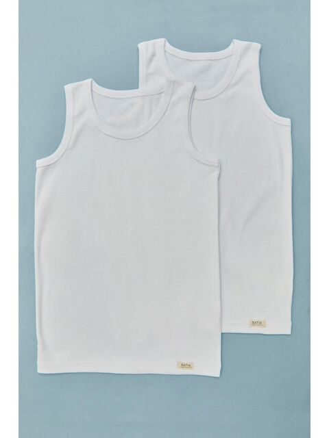 Katia And Bony 2'Li Paket Basic Kalın Askılı Çocuk Atlet Beyaz/Beyaz - S000138880-20063