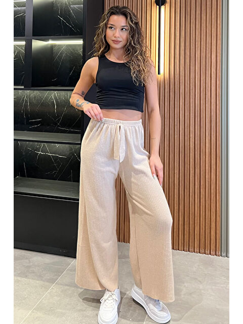 Gülseli Fitilli Bol Paça Pantolon - S000299137-19928
