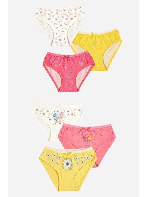 Vitmo 6'Lı Kız Çocuk Pamuklu Happy & Rain Karışık Slip Külot - S000333435-23173