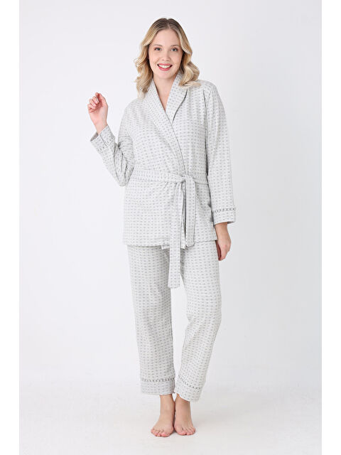 NBB Gri Sabahlık Pijama Takım - S000483165-20600