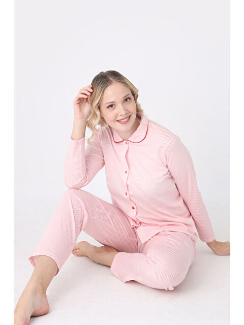 NBB Pembe Sleepy Önden Düğmeli Pijama Takım - S000495891-20024
