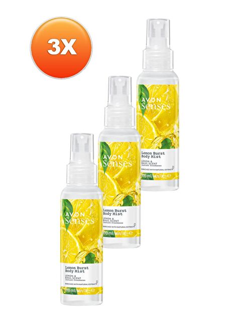 AVON Senses Lemon Burst Limon ve Reyhan Kokulu Vücut Spreyi 100 Ml. Üçlü Set - S000192568-10231