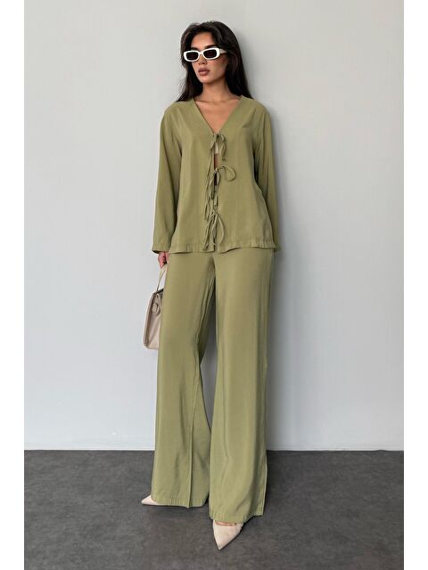 Madmext Yeşil Önü Bağlamalı Alt Üst Takım Mg2473 - S000386754-18194