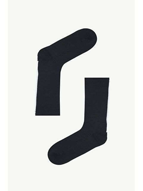 NBB Siyah Kadın Çizgili Çorap - S000495893-19351