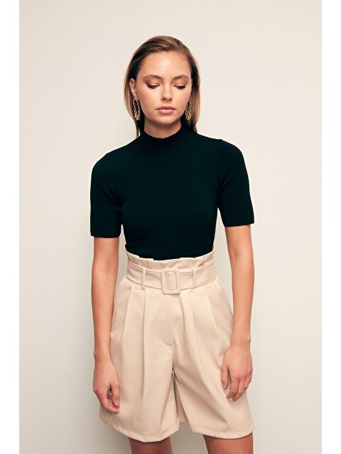 SATEEN Yarım Balıkçı Triko - Siyah - S000339956-19351