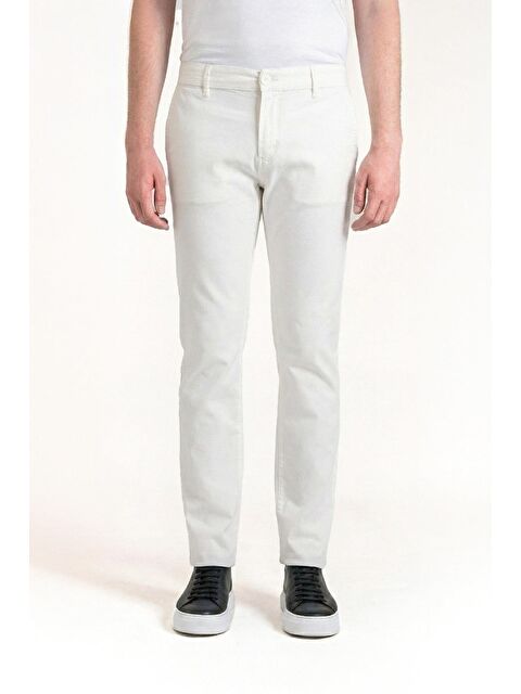 Sabri Özel Giotelli Beyaz Regular Fit Pamuklu Elastanlı Chino Pantolon - S000525734-20063