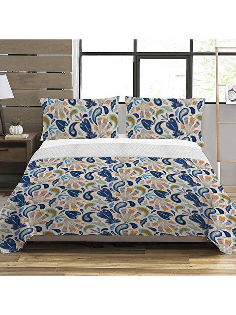 Evmila Modern Desen Çift Kişilik Baskılı Pike (200x220 Cm) Renkli - S000124147-23173