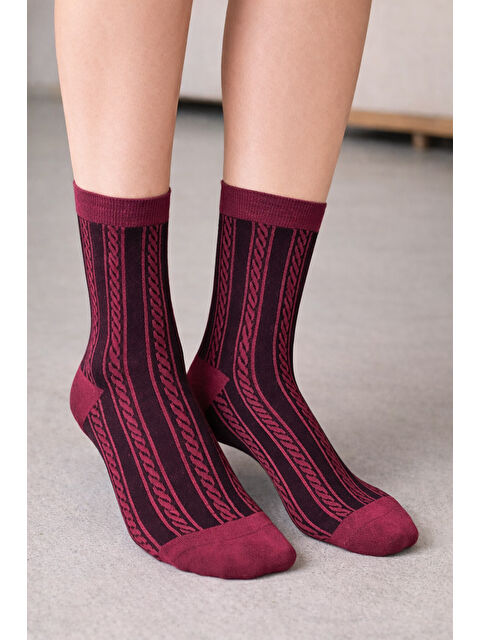 NBB Bordo Soket Çorap - S000495898-19951