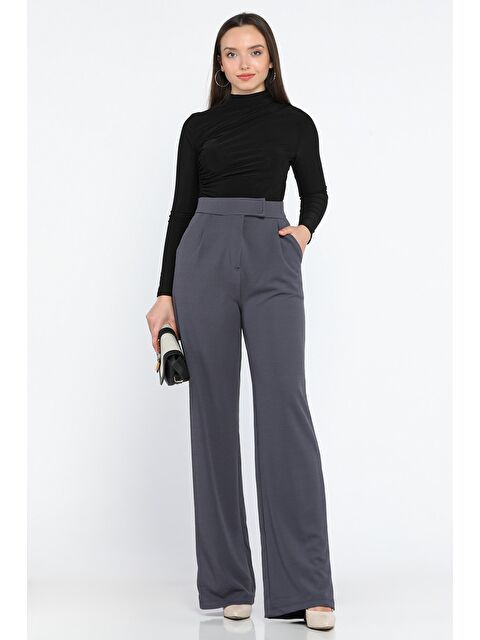 Gülseli Kadın Yüksek Bel Cırtlı Bol Paça Palazzo Pantolon - S000299145-33408