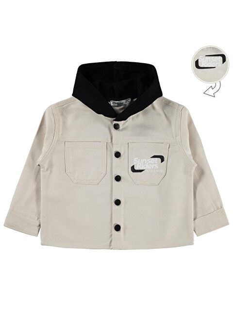 Civil Boys Çift Cepli Kapüşonlu 2-5 Yaş Gömlek - Koyu Taş Rengi