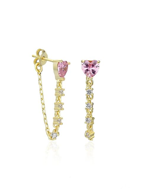 New Obsessions Pink Lady Pembe Kuvars Sallantılı VIP Küpe - S000182348-37186