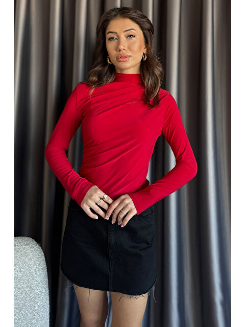 Gülseli Kadın Bel Ve Omuz Drapeli Bluz - S000320454-20045