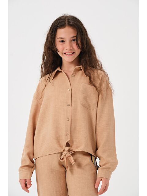 JAZZİEE Genç Kız Çocuk Ön Bağlamalı Uzun Kollu Gömlek - S000315679-19928