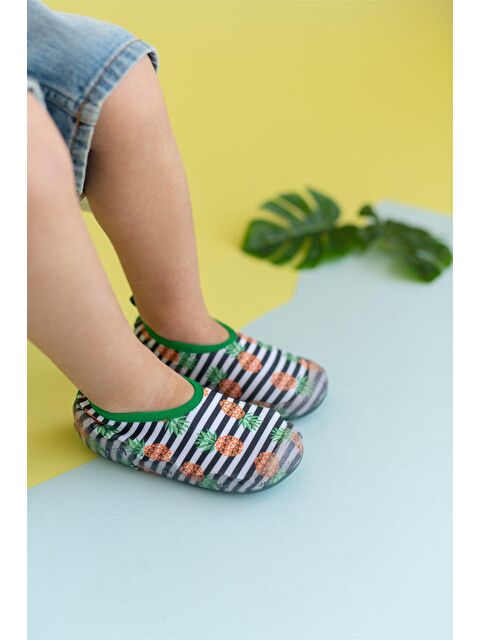 First Step Çizgili Ananas Kız Çocuk Kaydırmaz Tabanlı Deniz Ayakkabısı - S000174546-18194