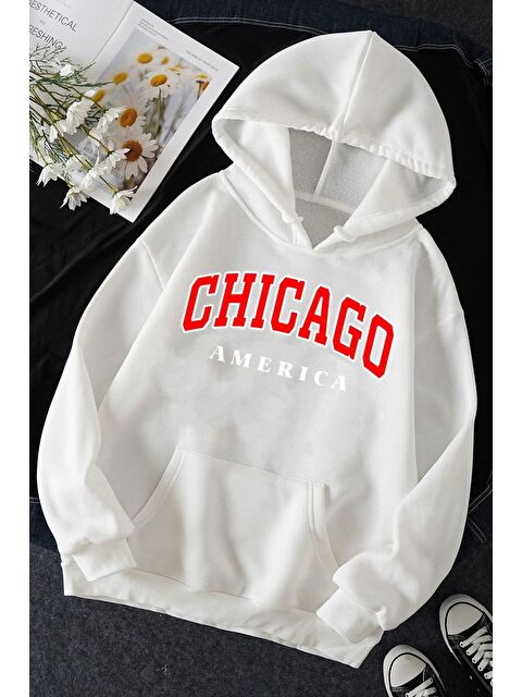 uyguntarz Unisex Chiago Baskılı Sweatshirt - S000267671-20063