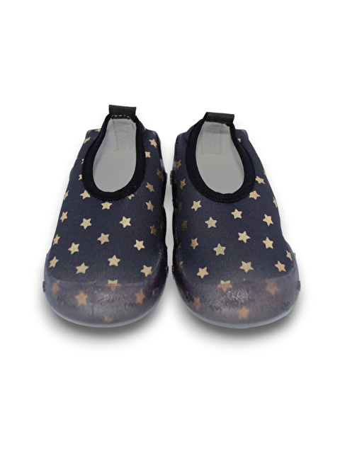 First Step Yıldız Varaklı Siyah Çocuk Kaydırmaz Taban Deniz Ayakkabısı-F-7051 - S000181022-19351