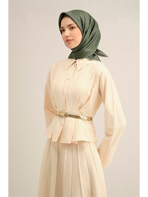 ARMİNE Desenli Saf İpek Twill Eşarp 9348 54