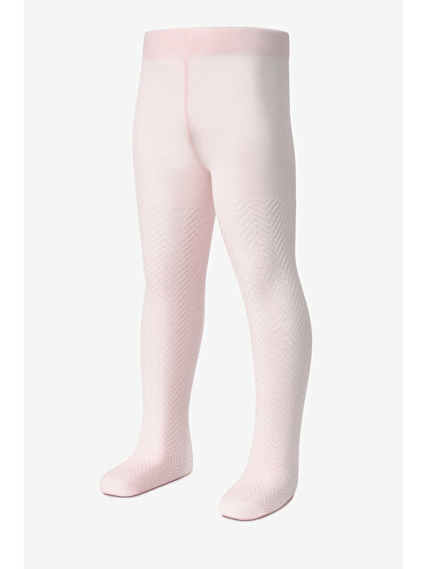 Le Mabelle Pembe Zigzak Desenli Kız Çocuk Külotlu Çorap
