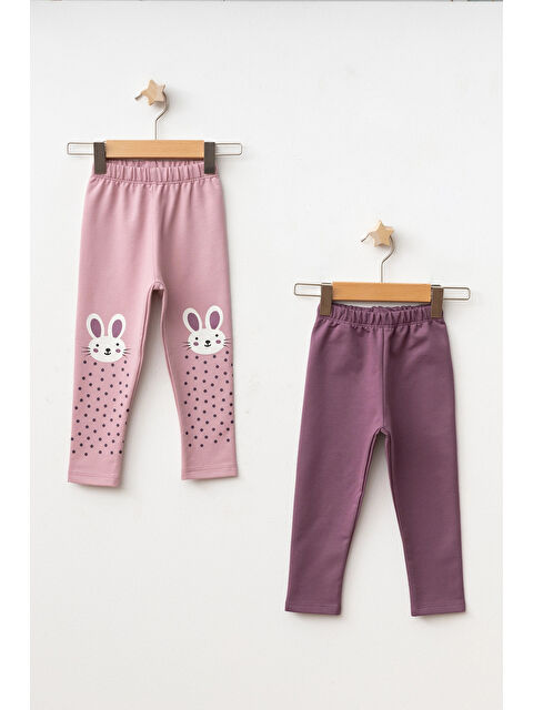 Myhanne Tavşan Baskılı 2'li Tayt 74356 - S000325140-20028