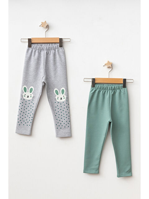 Myhanne Tavşan Baskılı 2'li Tayt 74356 - S000325140-18194