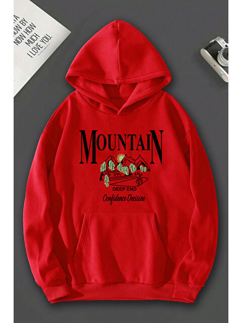 uyguntarz Unisex Montain Baskılı  Hoodie - S000265626-20045
