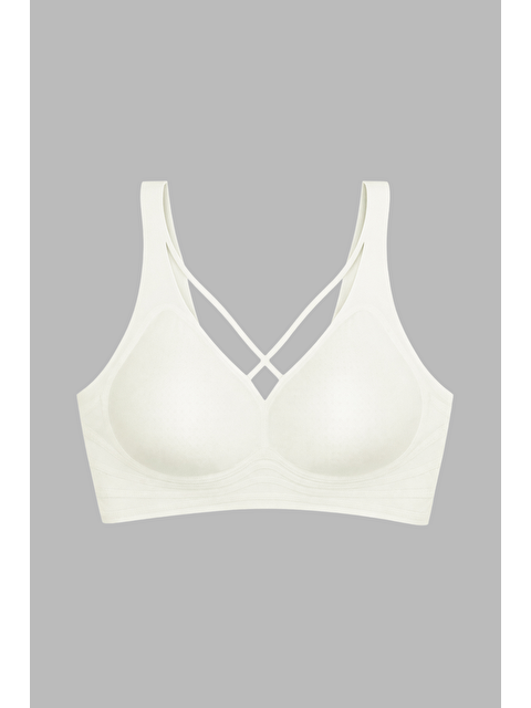 Cottonhill Seamless Bra - Zero Feel | Krem Lazer Kesim Dikişsiz Ultra Hafif Balensiz Kadın Sütyen - S000510334-19966