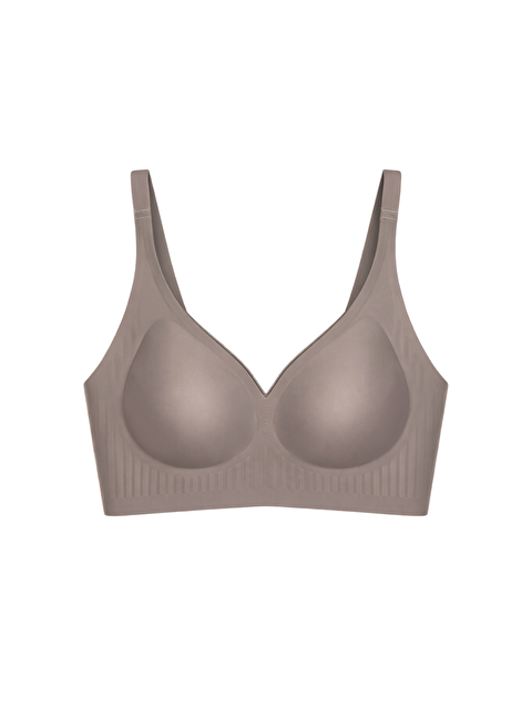 Cottonhill Seamless Bra - Slight | Kahverengi Lazer Kesim Dikişsiz Dilim Detaylı Balensiz Kadın Sütyen - S000510336-19413
