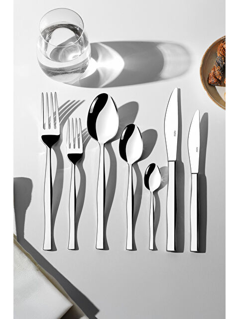 Nehir Zarif Sade 12 Kişilik 84 Parça Deri Kutulu Çatal Kaşık Bıçak Takımı - S000492299-18105