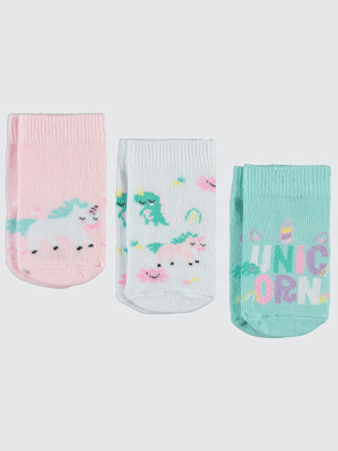 Civil Baby Kız Bebek 3'lü Çorap Set 6-18 Ay Mint - S000382573-34927