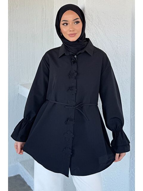 Julude Kadın Bel Bağcıklı Tesettür Gömlek