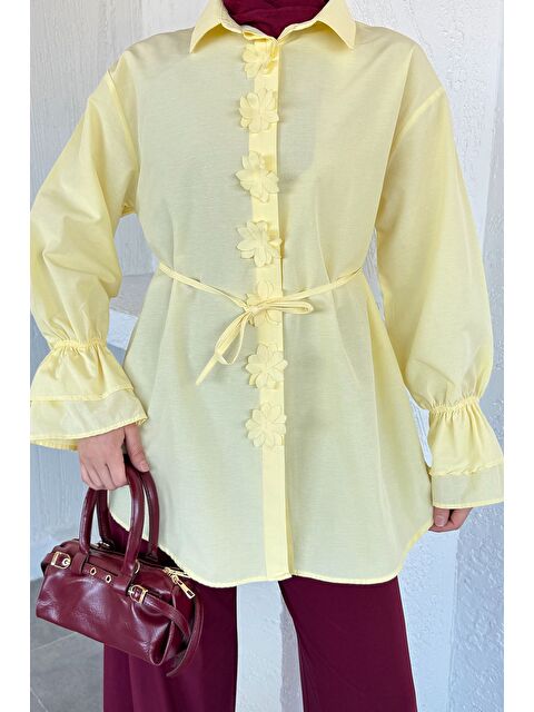 Julude Kadın Bel Bağcıklı Tesettür Gömlek