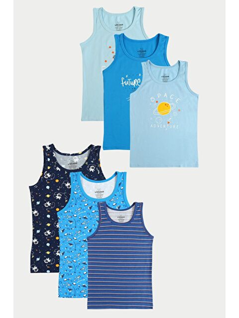 Vitmo 6'Lı Erkek Çocuk Pamuklu Astro & Space Karışık Atlet - S000333457-23173