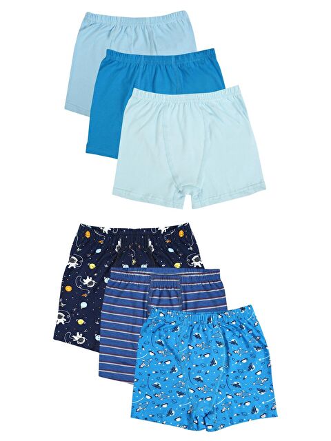 Vitmo 6'Lı Erkek Çocuk Pamuklu Astro & Space Karışık Boxer - S000333458-23173