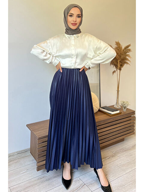 Julude Bel Lastikli Pileli Tesettür Etek - S000289753-21164