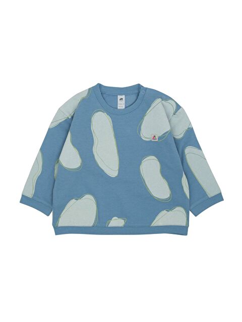Jrmori Omzu Çıtçıtlı Bulut Baskılı Sweatshirt - S000158632-17234