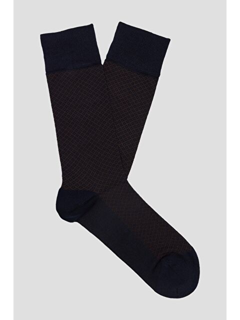 Sabri Özel Jek 2002 Bn İnce Bambu Jakarli Erkek Çorap Lacivert-Kahve
