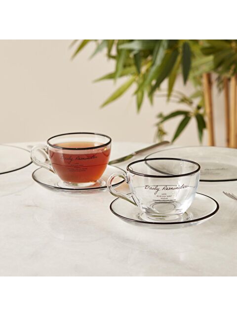 Bella Maison Daily Reminder 2'li Çay Fincan Seti Siyah (240 cc) - S000243571-19351