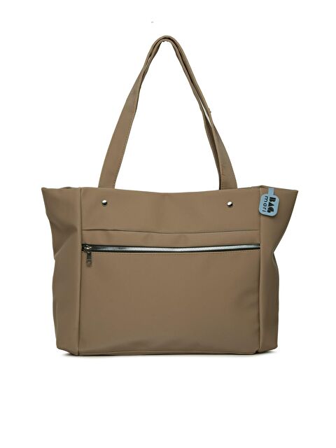 Bagmori Büyük Yan Fermuarlı Saten Tote Çanta - S000286405-26429