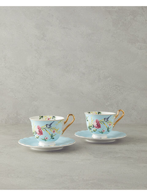 English Home Vanilla New Bone China Çay Fincanı Takımı 4 Parça 2 Kişilik Açık Mavi - S000312139-17437