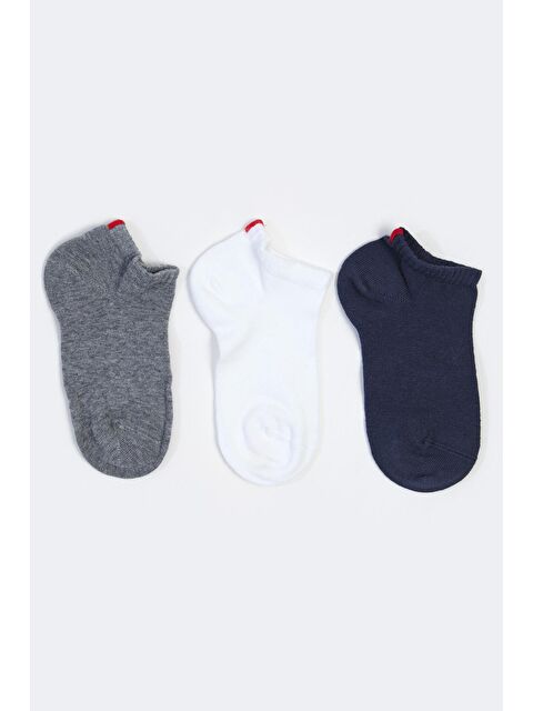 Katia And Bony Run 3 lü Çocuk Basic Patik Çorap Beyaz/Lacivert/GREY - S000152506-63